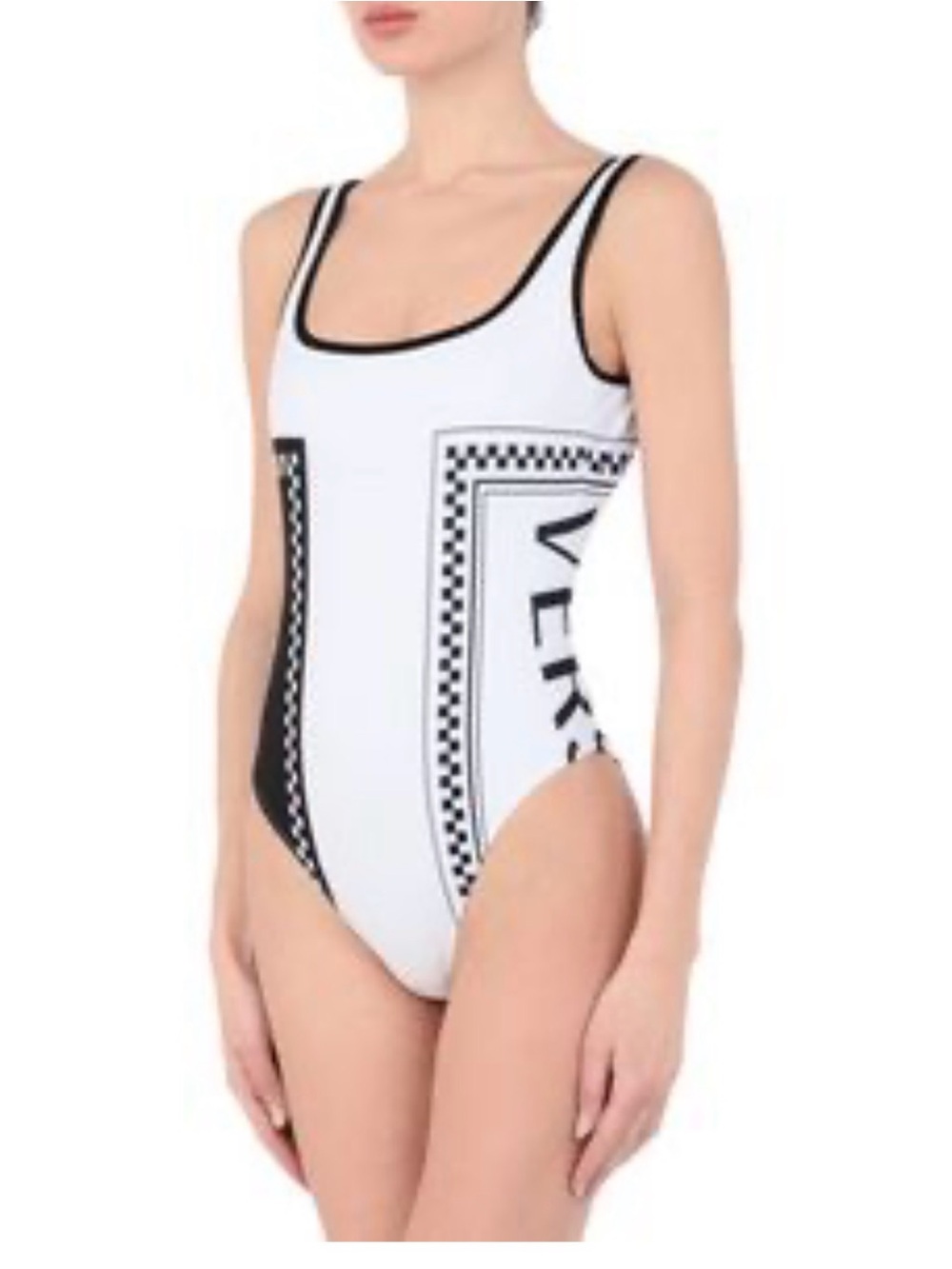 Versace White and Black One-Piece Swimsuit